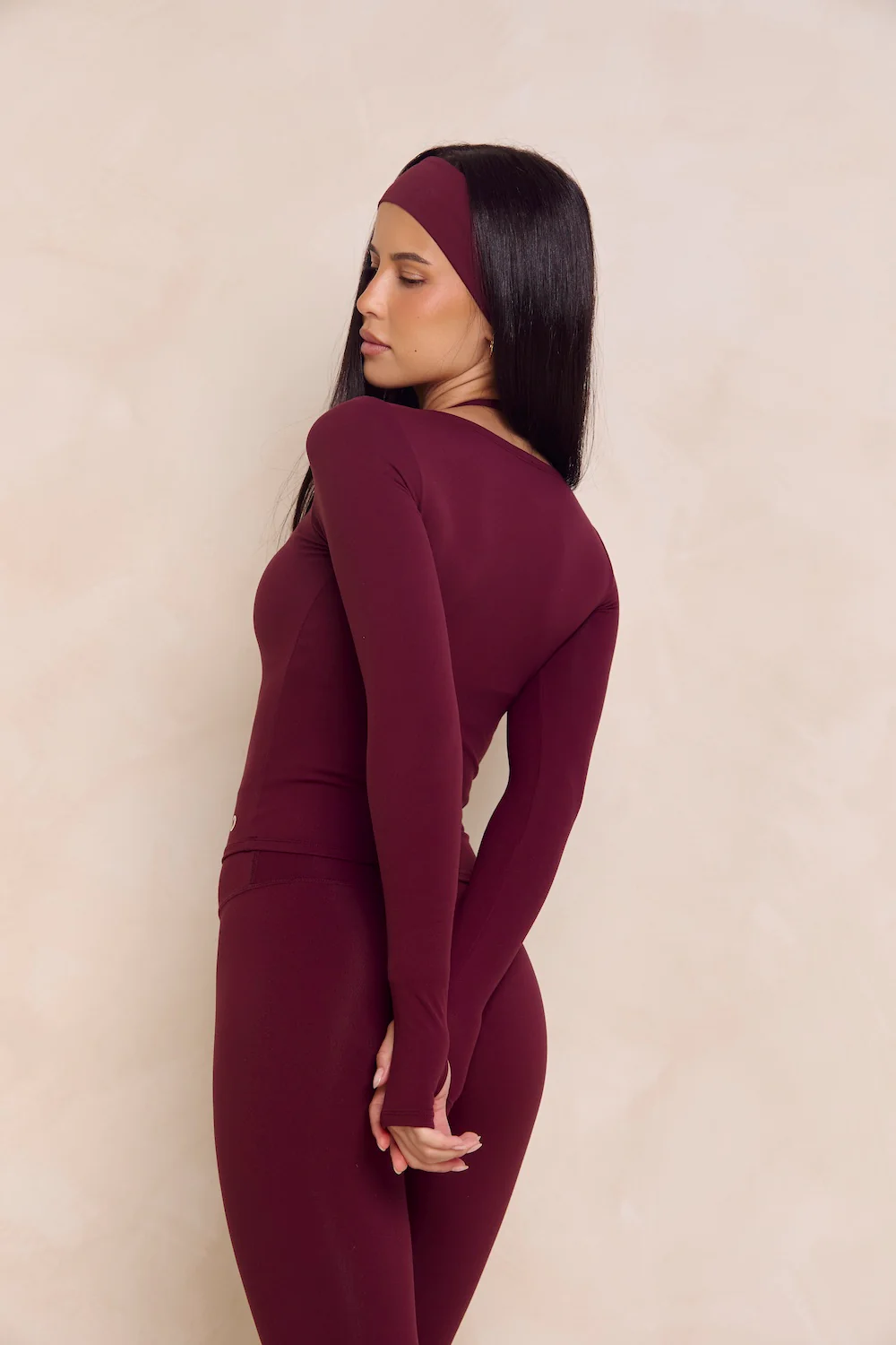 Astoria Airvíve Boat Neck Long Sleeve - Burgundy - Image 3