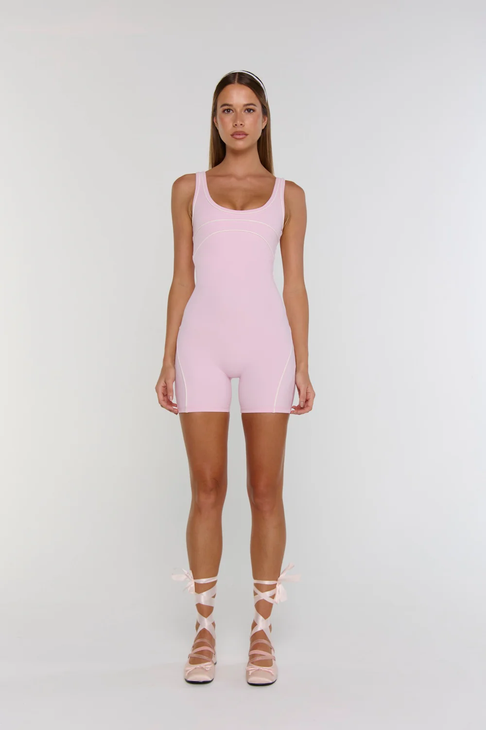 Astoria Airvíve Short Onesie - Pink/Cream - Image 2