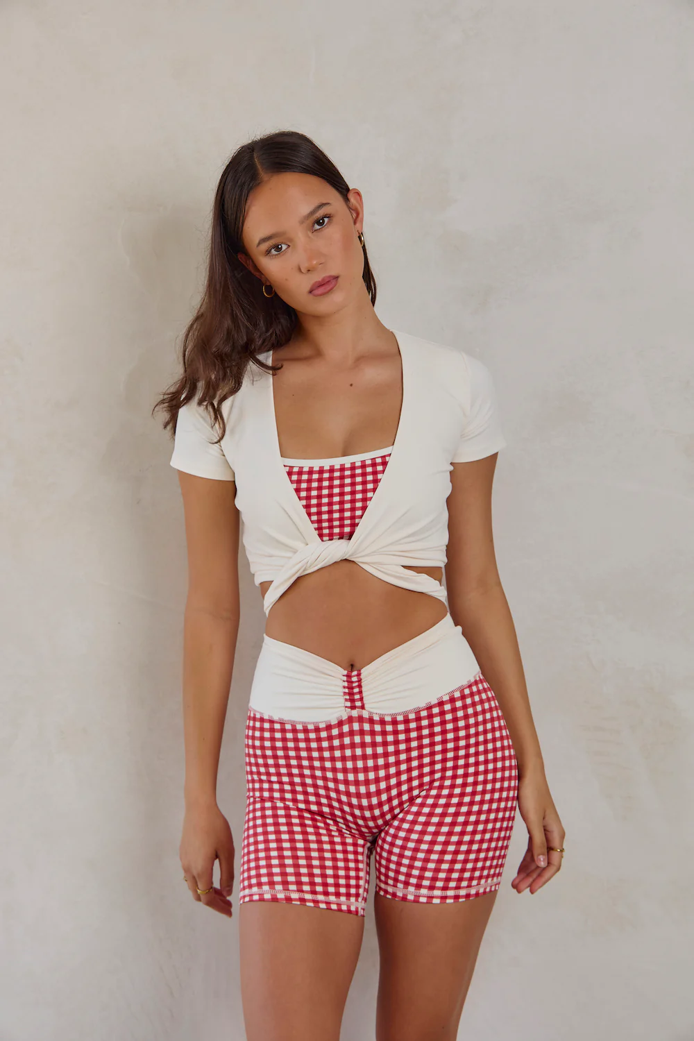 Astoria LIVE LUXE Wrap Quarter-Sleeve Crop - Cream - Image 4
