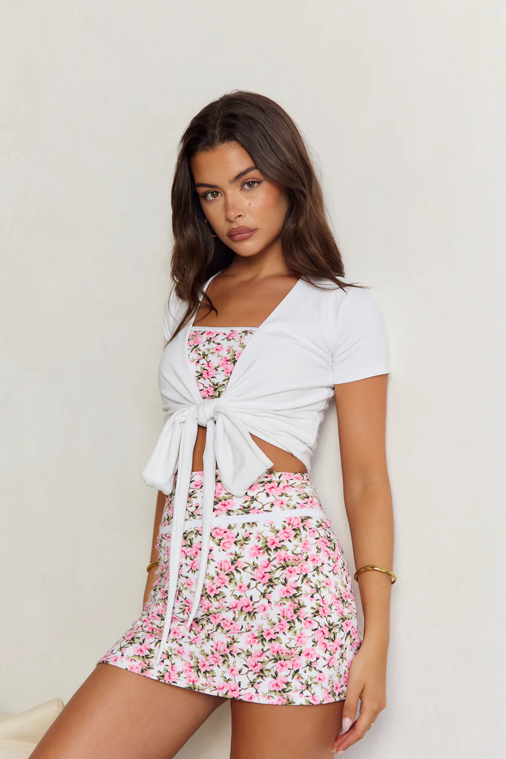 Astoria LIVE LUXE Wrap Quarter-Sleeve Crop - White - Image 7
