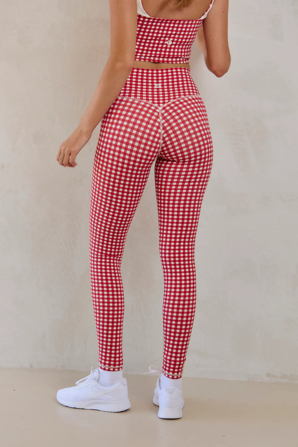 Astoria LUXE BALANCE Full Length Ruched Legging - Red Gingham - Image 2