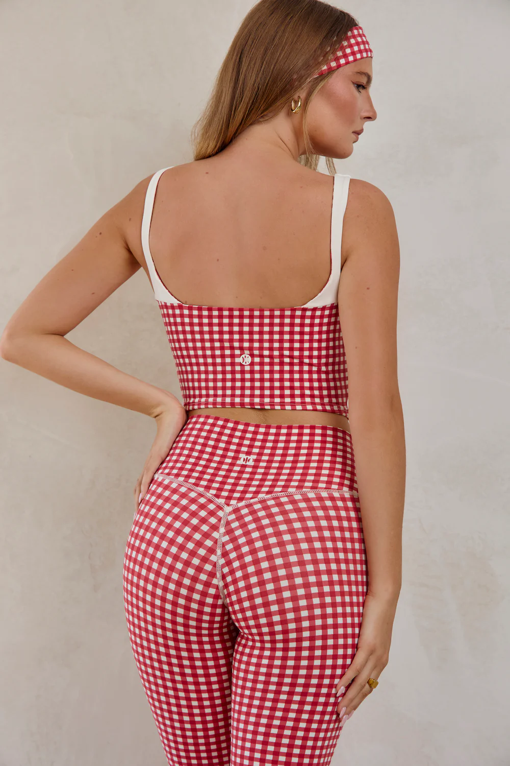 Astoria LUXE BALANCE Full Length Ruched Legging - Red Gingham - Image 8