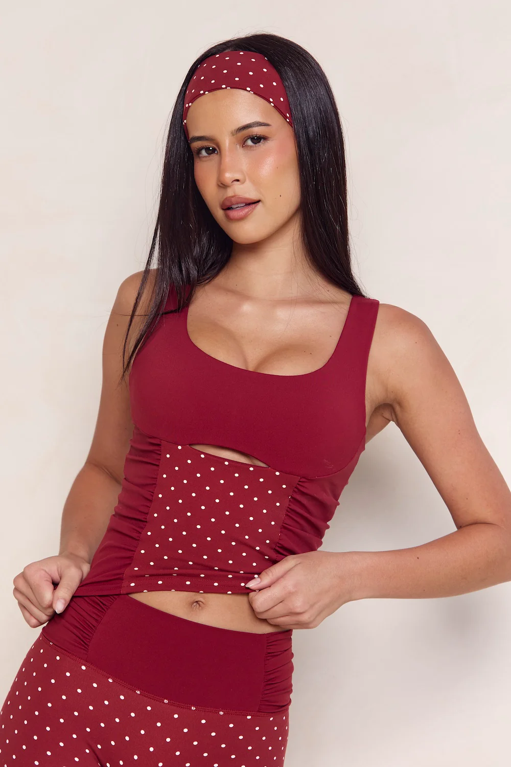 Astoria LUXE BALANCE Headband - Merlot Polka - Image 5