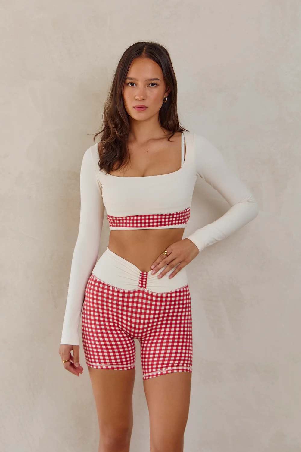 Astoria LUXE BALANCE Minimalist Sports Bra - Red Gingham - Image 6