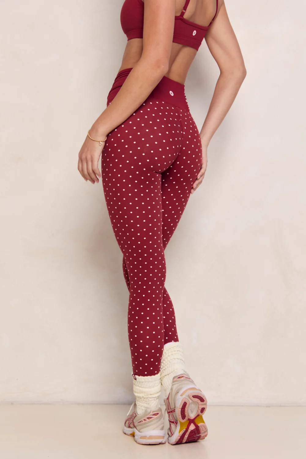 Astoria LUXE BALANCE Ruched Legging - Merlot Polka - Image 2
