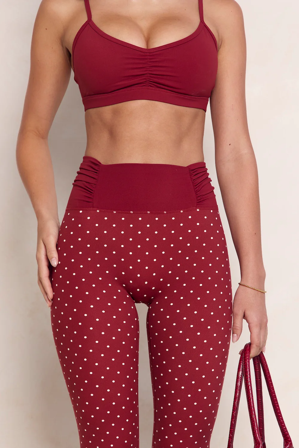 Astoria LUXE BALANCE Ruched Micro Sports Bra - Merlot - Image 3