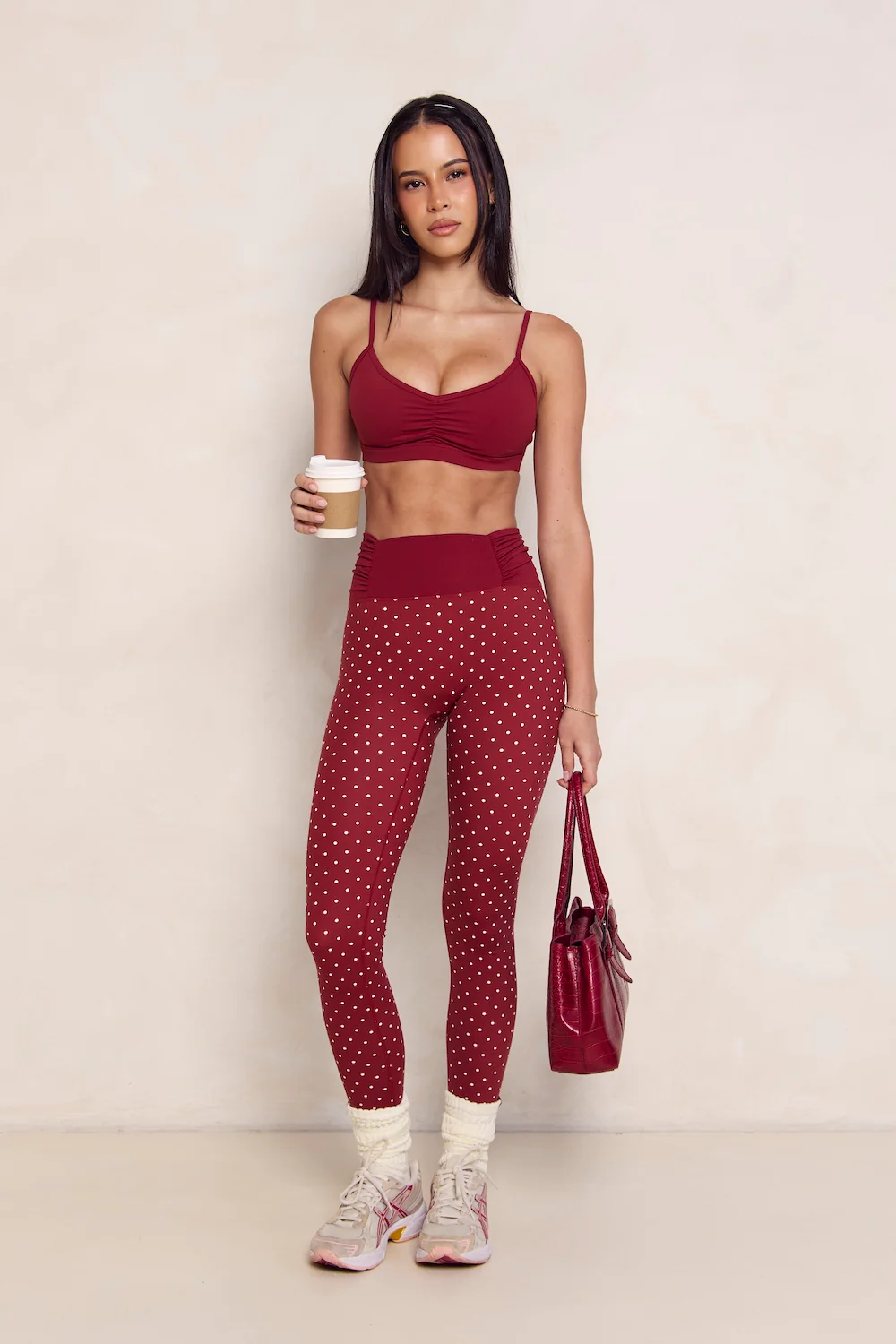 Astoria LUXE BALANCE Ruched Micro Sports Bra - Merlot - Image 4