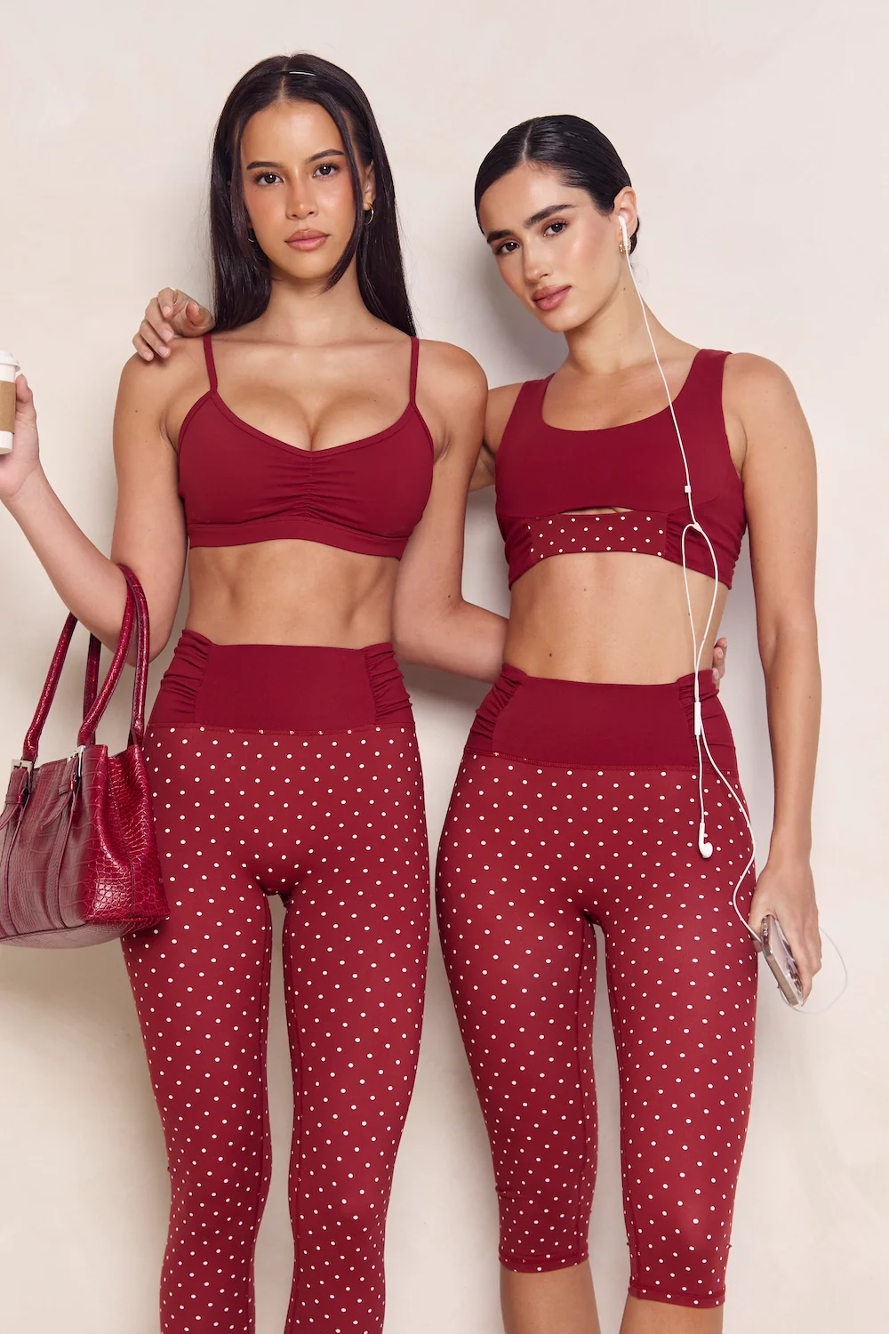 Astoria LUXE BALANCE Ruched Micro Sports Bra - Merlot - Image 9