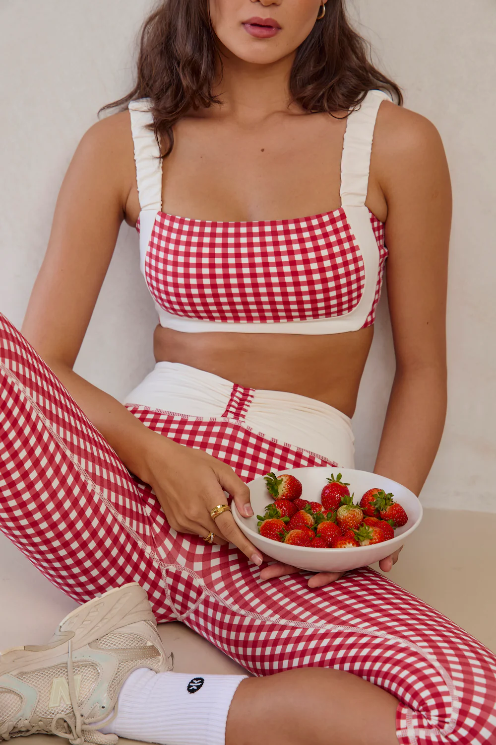 Astoria LUXE BALANCE Ruched Sports Crop - Red Gingham - Image 7