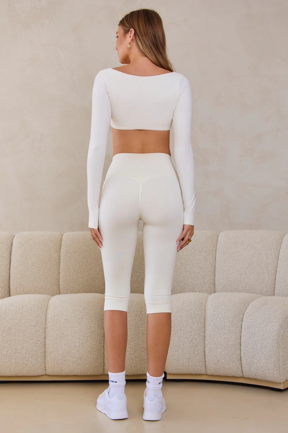 Astoria LUXE BALANCE Squareneck Sleeved Crop - Cream - Image 2