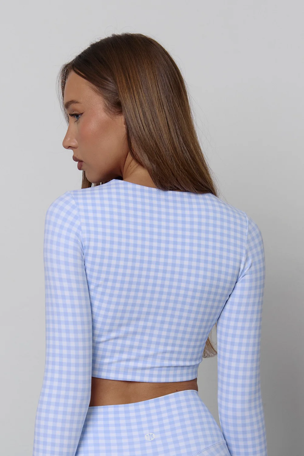 Astoria LUXE BALANCE Staple Sleeved Crop - Blue Gingham - Image 4
