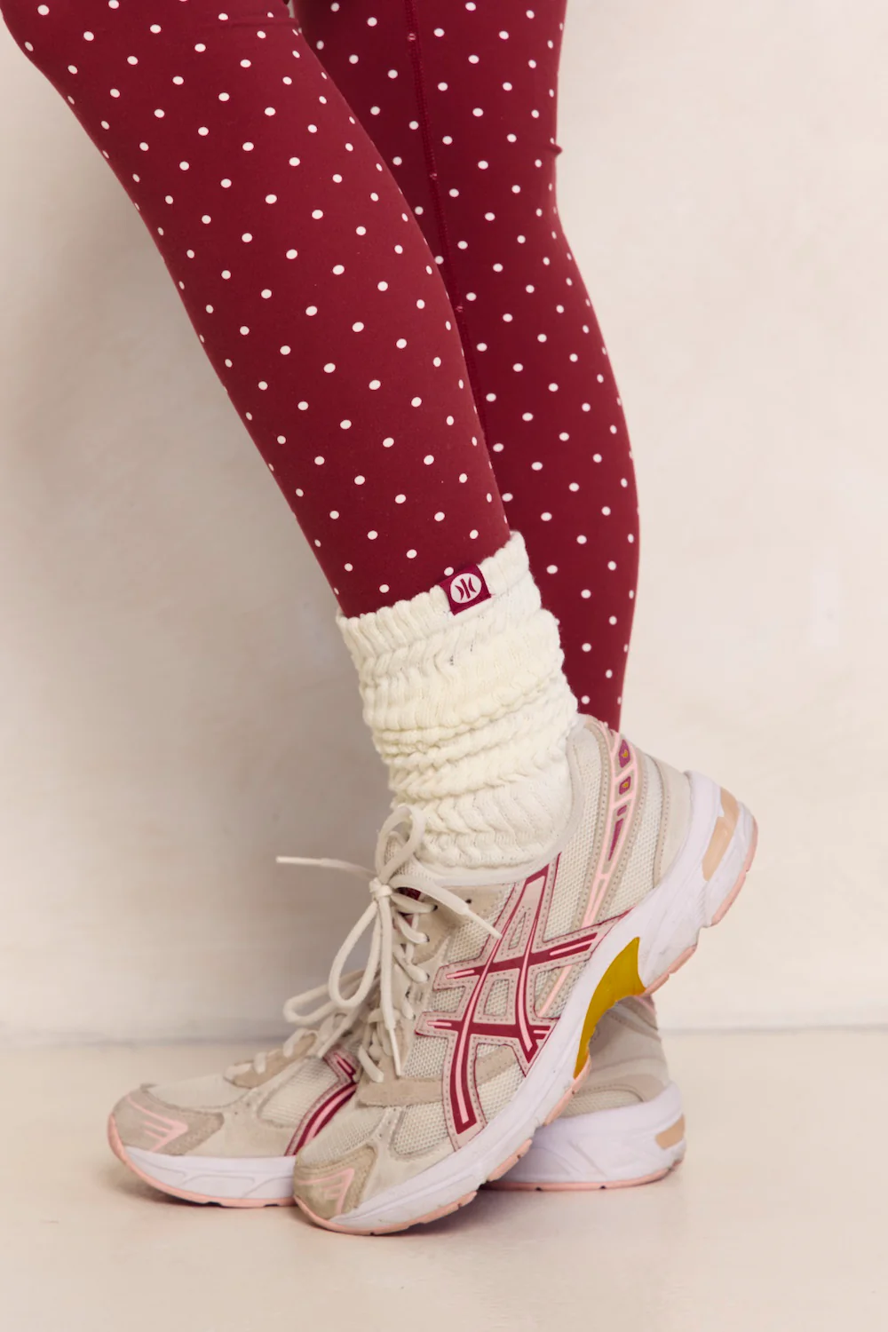 Astoria Ruched Socks - Merlot/Cream - Image 2