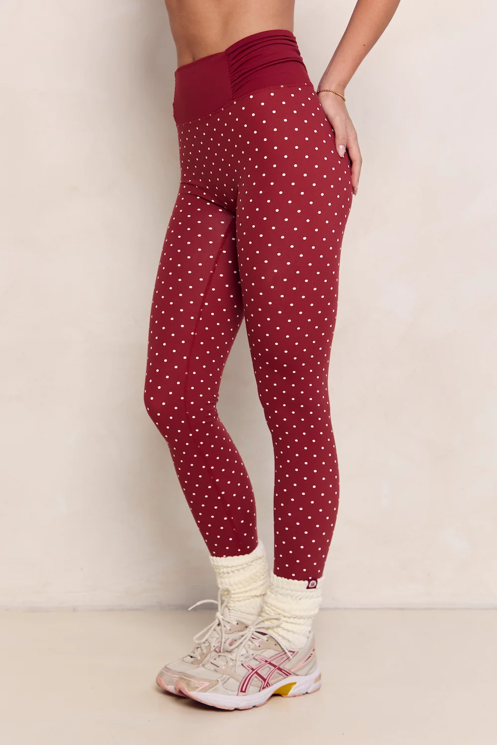 Astoria Ruched Socks - Merlot/Cream - Image 4