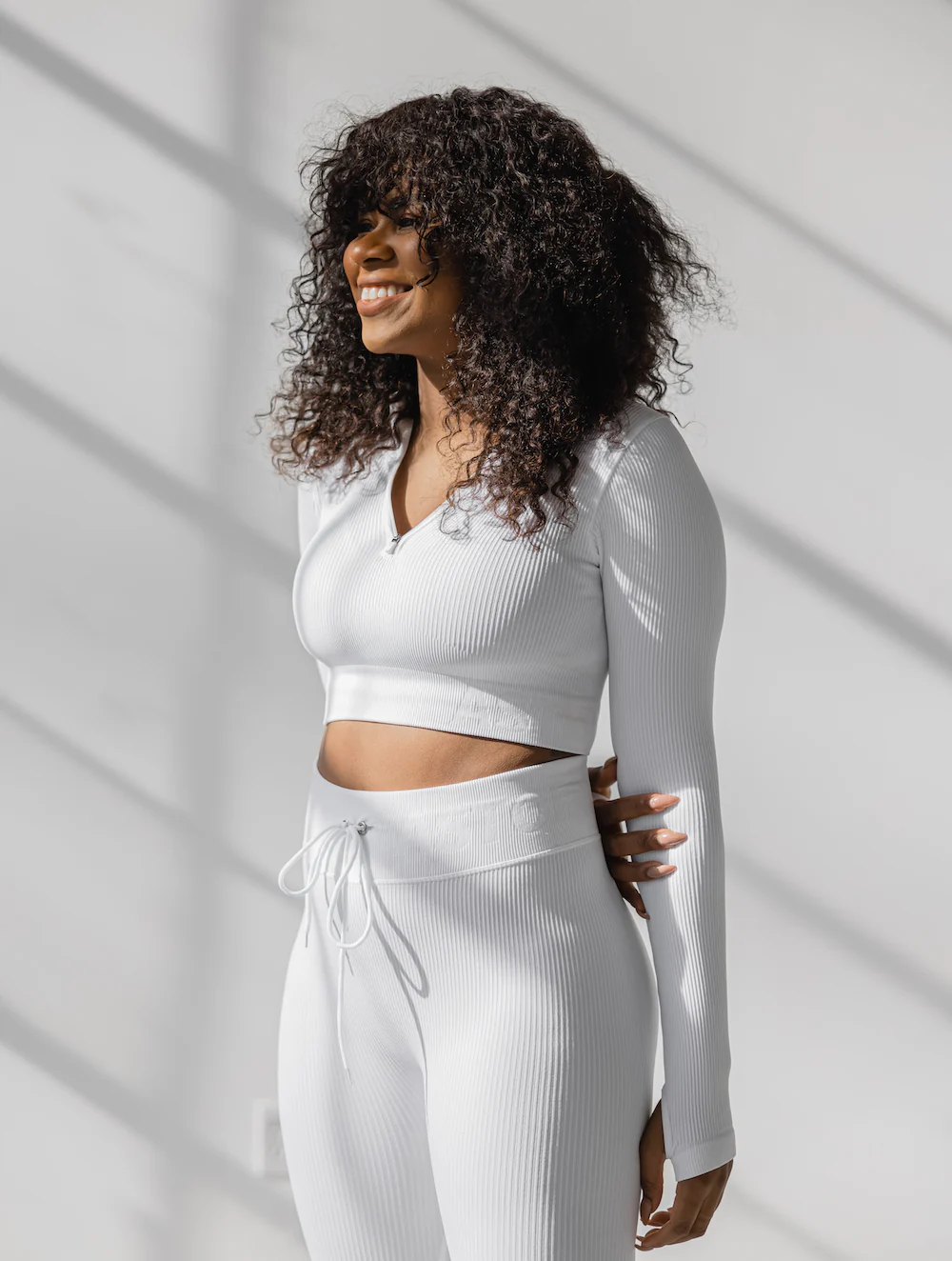 Astoria Seamless Ribbed Series Legging - White - Image 2