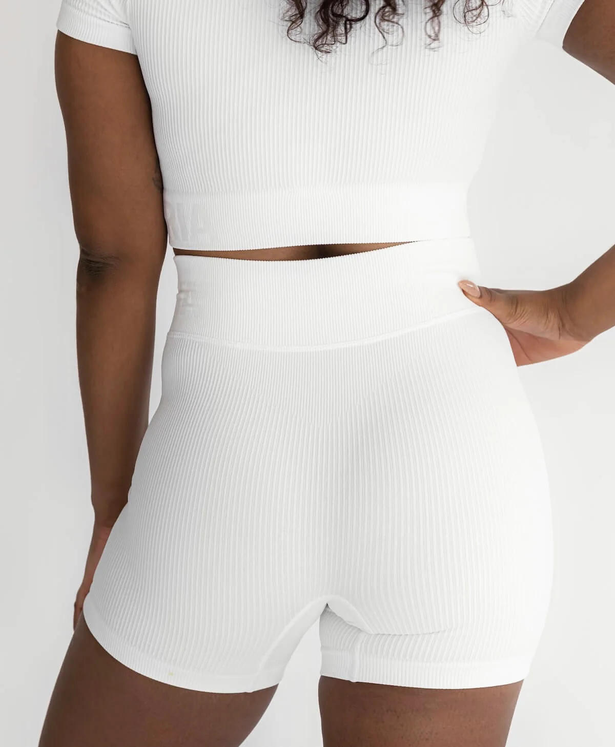 Astoria Seamless Ribbed Series Short - White - Image 4