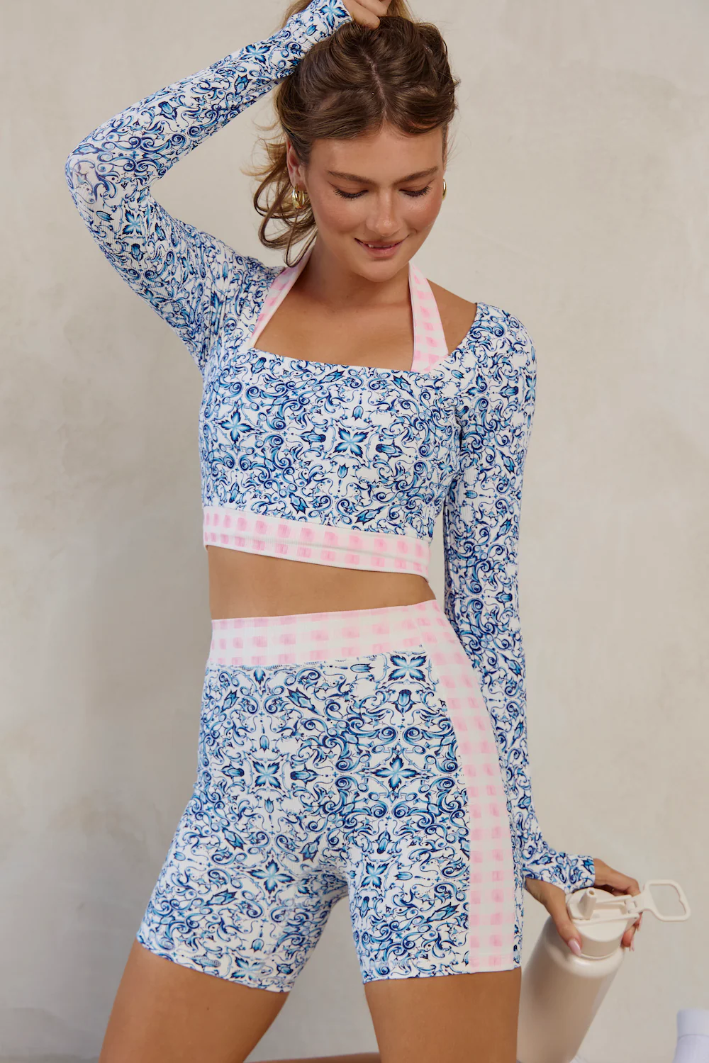 Astoria Seamless Ribbed Squareneck Sleeved Crop - Porceflora - Image 3