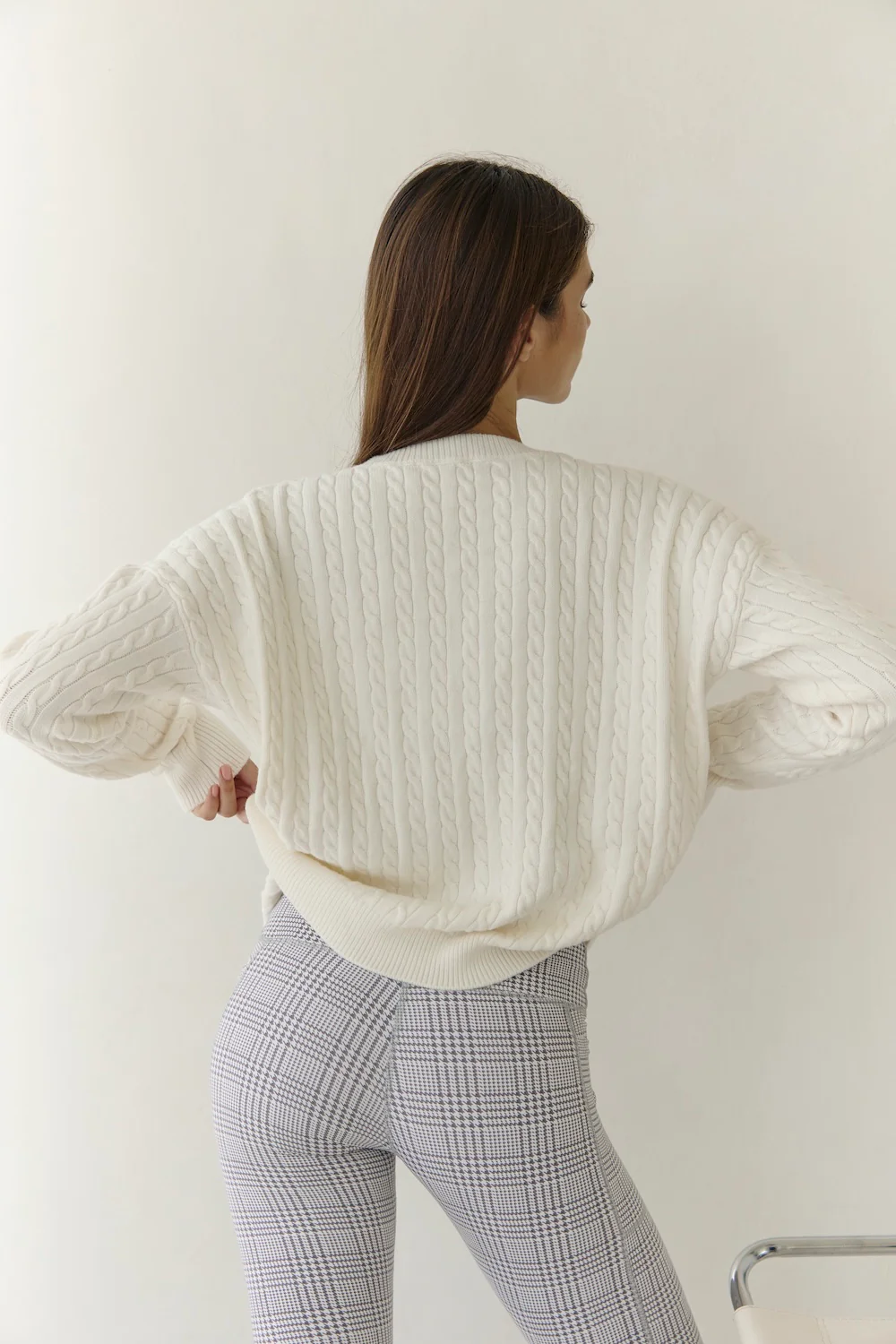 Cable Knit Pullover - Cream - Image 2